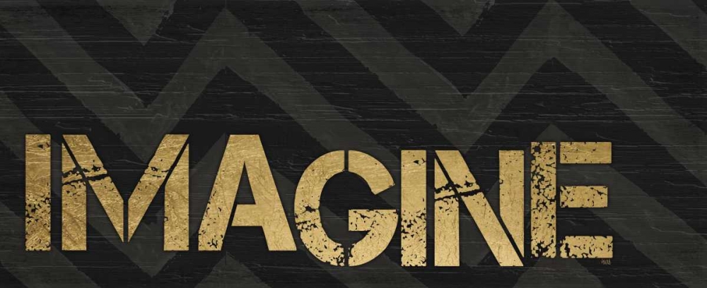 Chevron Sentiments Black and Gold Panel V art print by h.artworks for $57.95 CAD