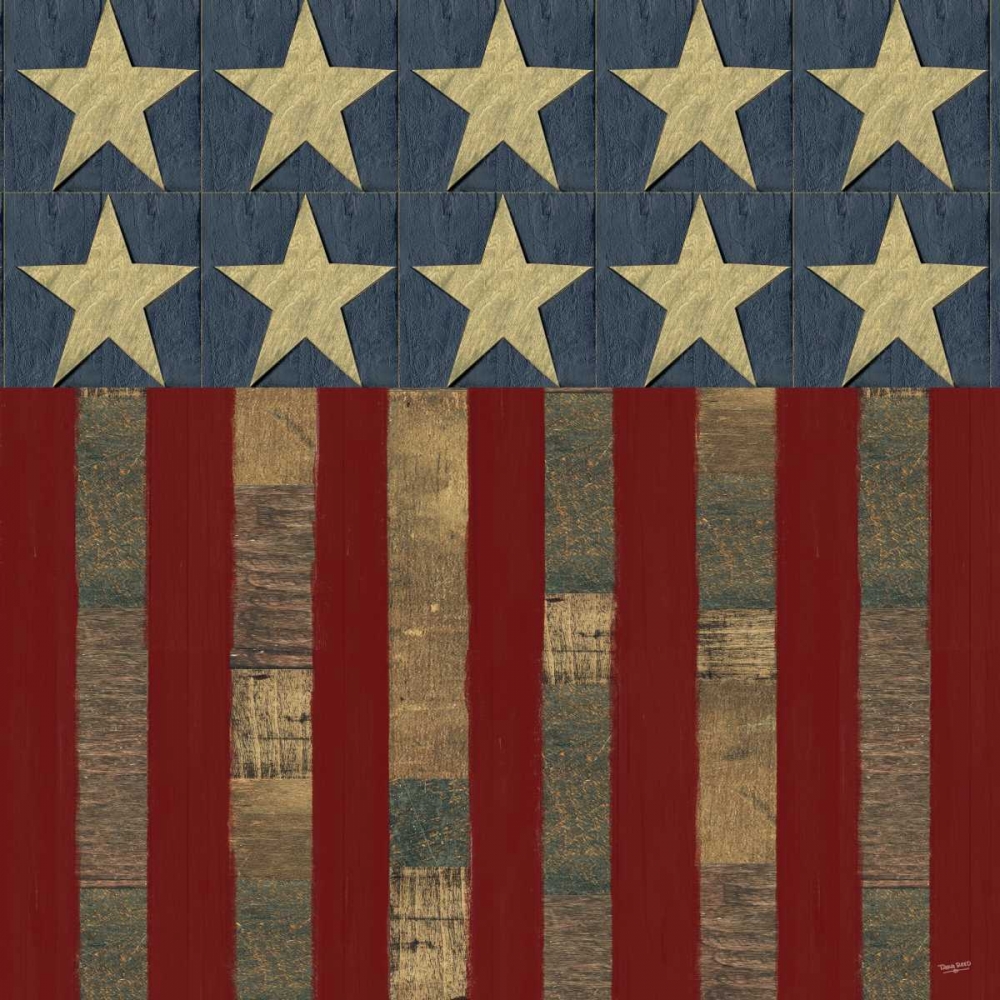 Patriotic Printer Block Flag art print by Tara Reed for $57.95 CAD