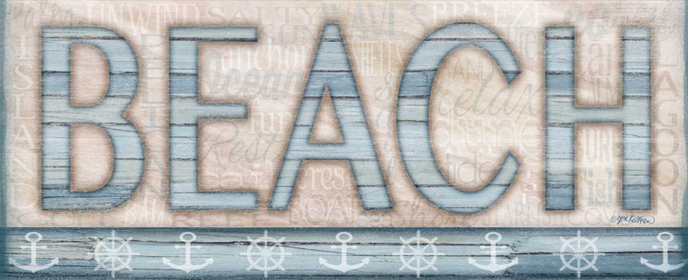 Driftwood Beach Sign I art print by Jen Killeen for $57.95 CAD