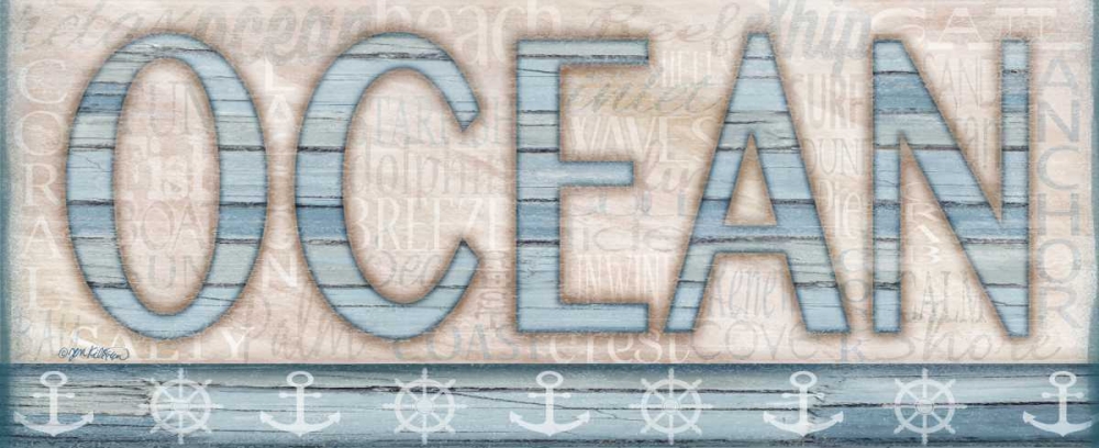 Driftwood Beach Sign II art print by Jen Killeen for $57.95 CAD