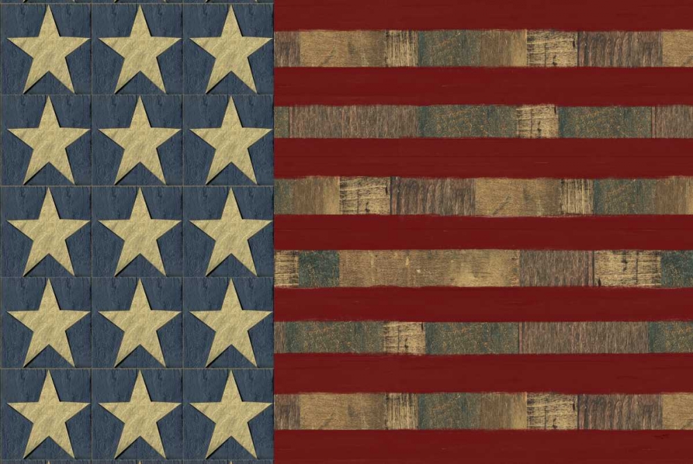 Patriotic Printer Block Flag art print by Tara Reed for $57.95 CAD