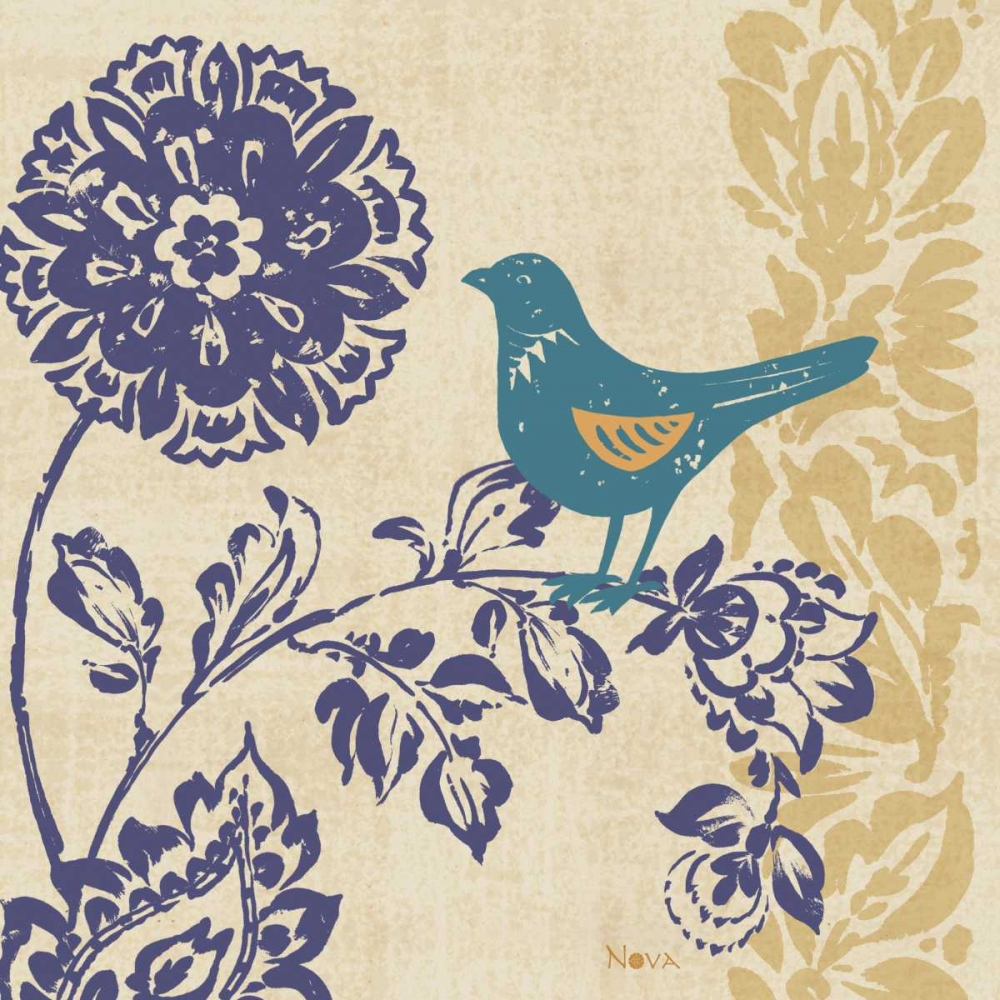 Blue Indigo Bird II art print by Studio Nova for $57.95 CAD