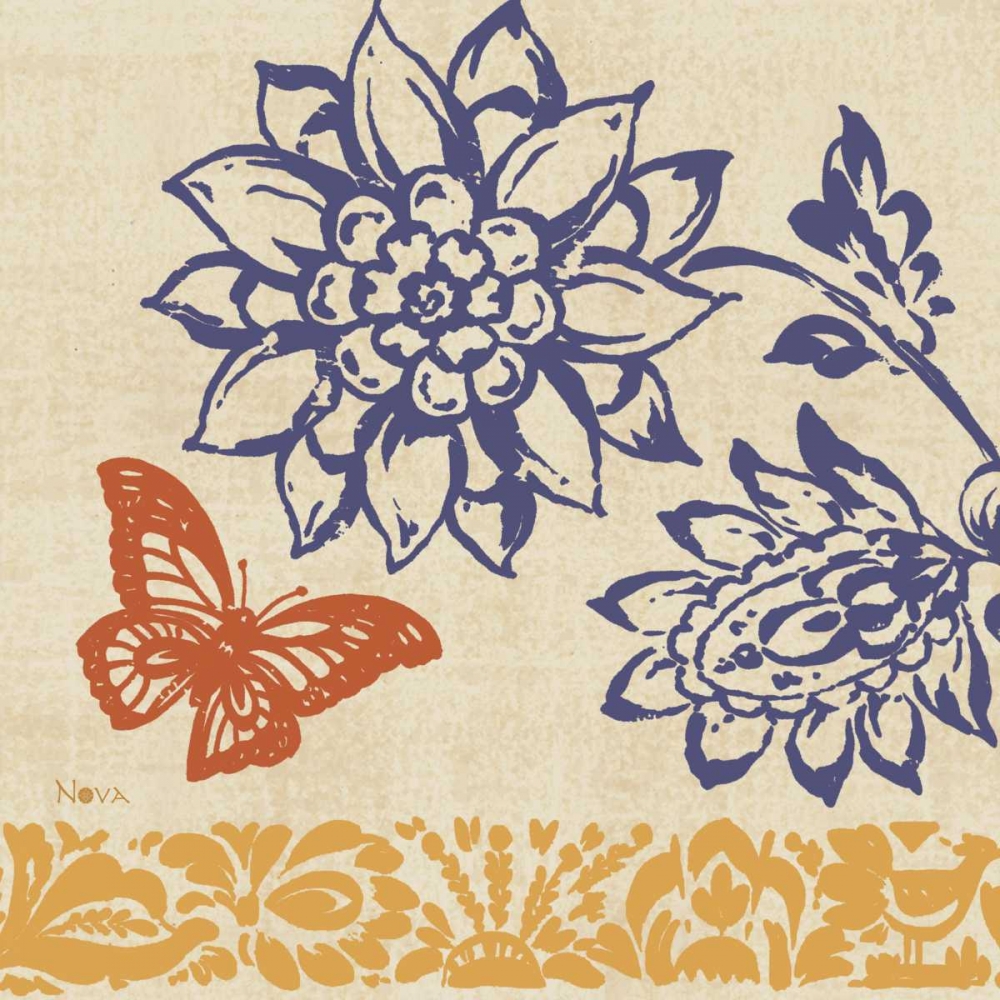 Blue Indigo Butterfly I art print by Studio Nova for $57.95 CAD