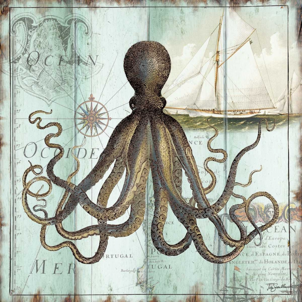 Antique La Mer I art print by Tre Sorelle Studios for $57.95 CAD