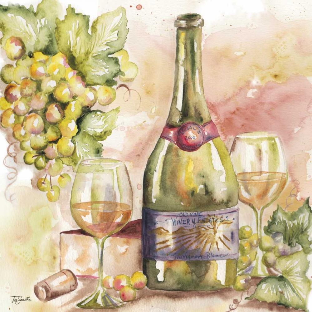 Watercolor Wine II art print by Tre Sorelle Studios for $57.95 CAD