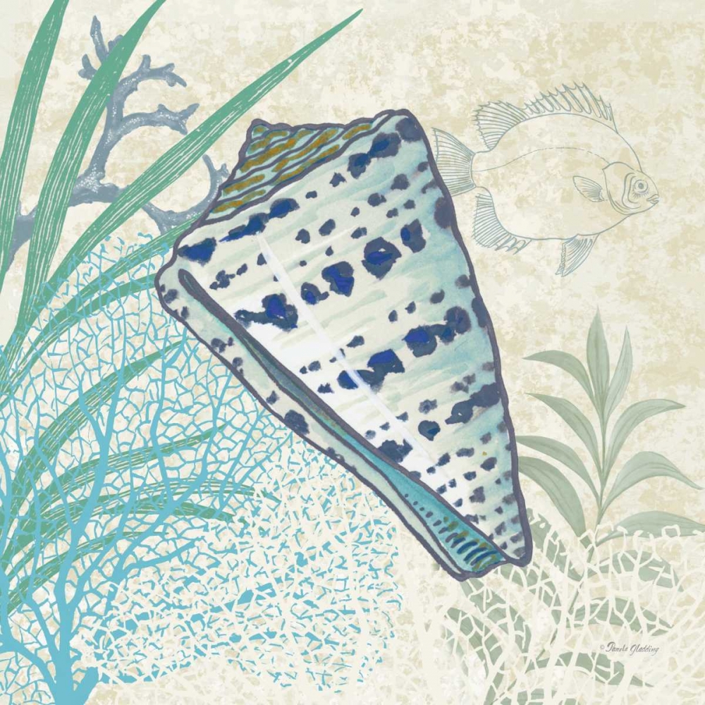Oceana Indigo Shells I art print by Pamela Gladding for $57.95 CAD
