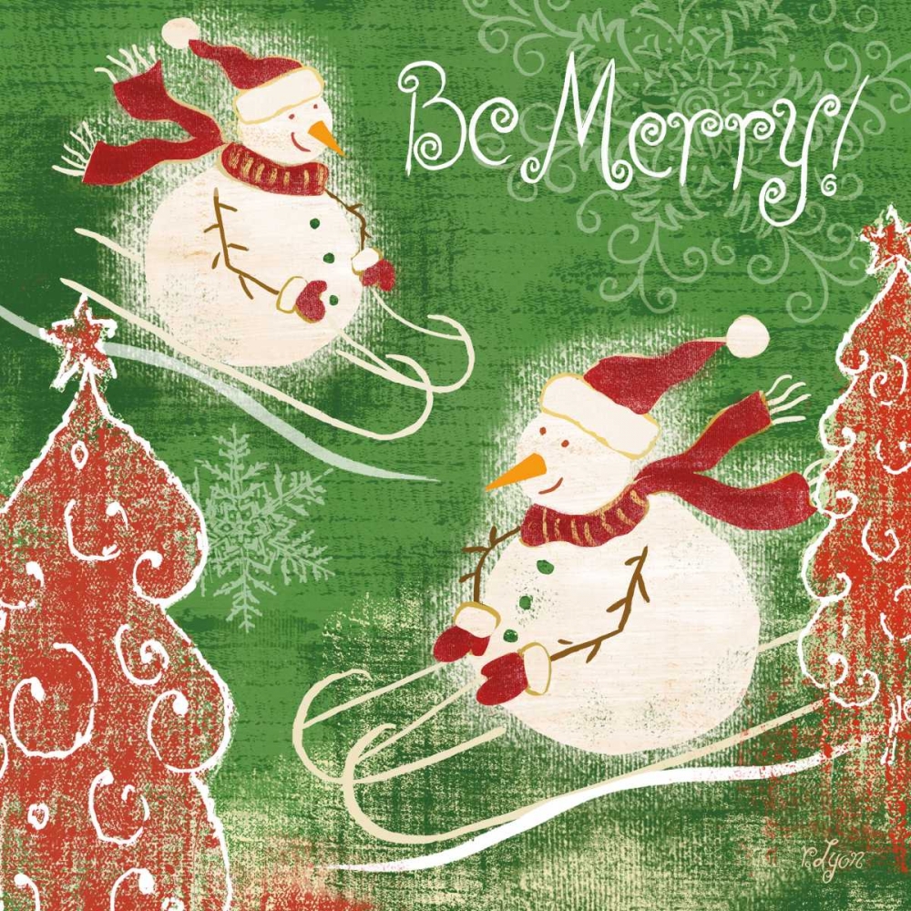 Bright Snowmen III art print by Rebecca Lyon for $57.95 CAD