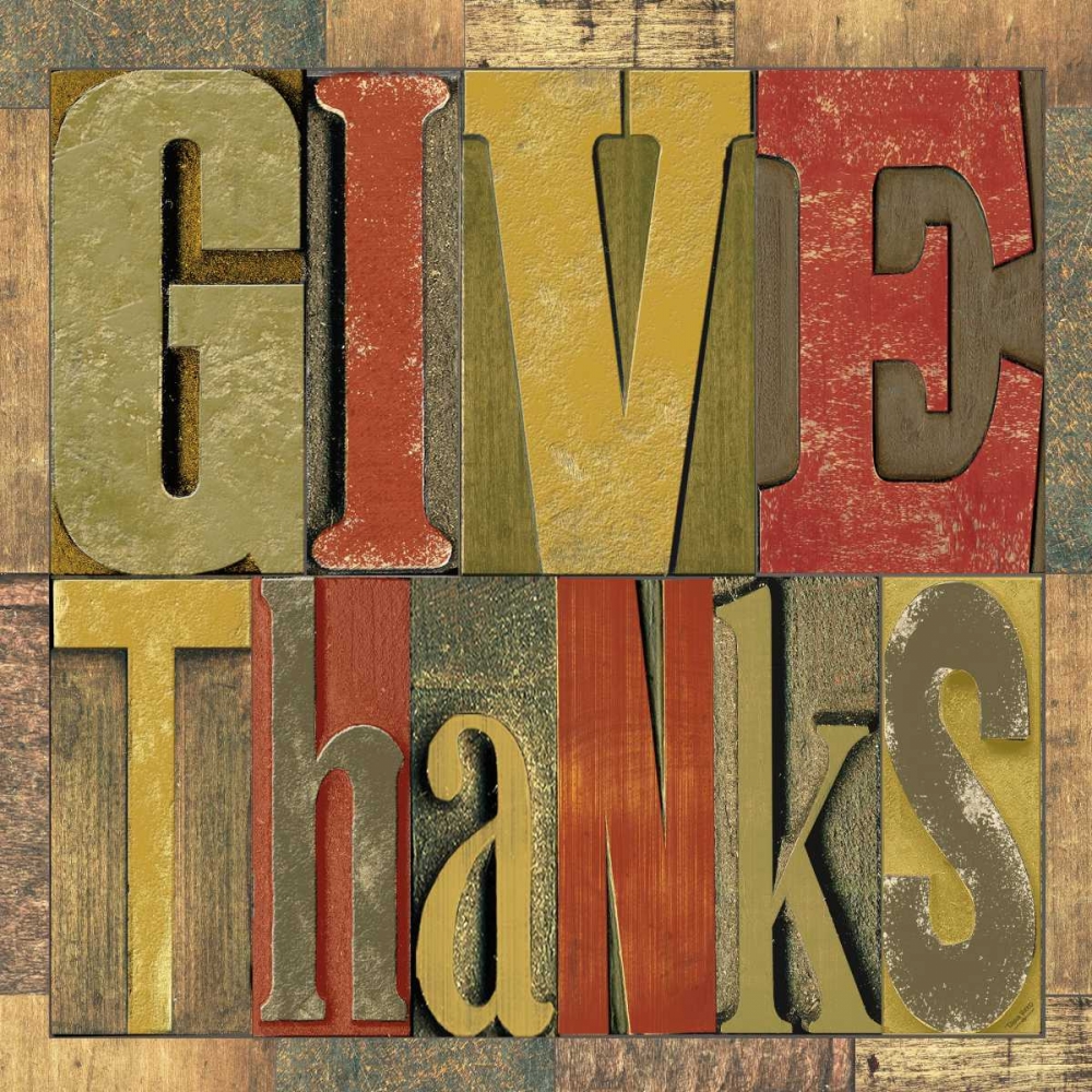 Give Thanks Printer Block art print by Tara Reed for $57.95 CAD