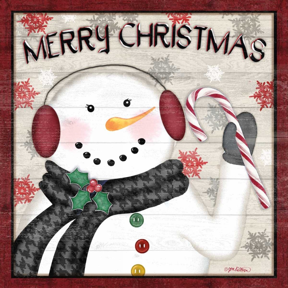Rustic Snowmen II art print by Jen Killeen for $57.95 CAD