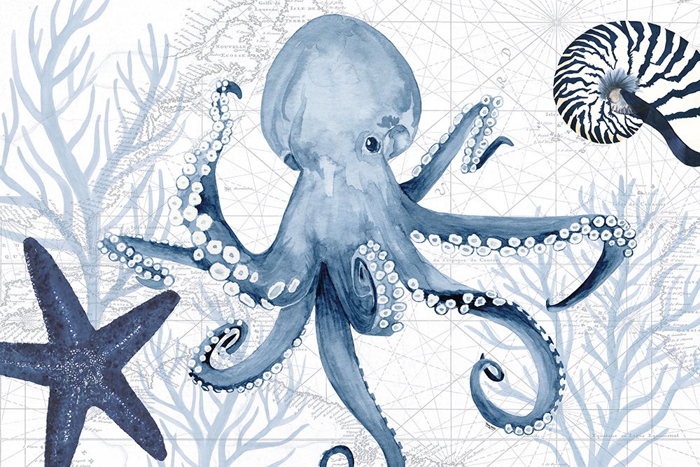 Deep Blue Sea I on White art print by Tara Reed for $57.95 CAD