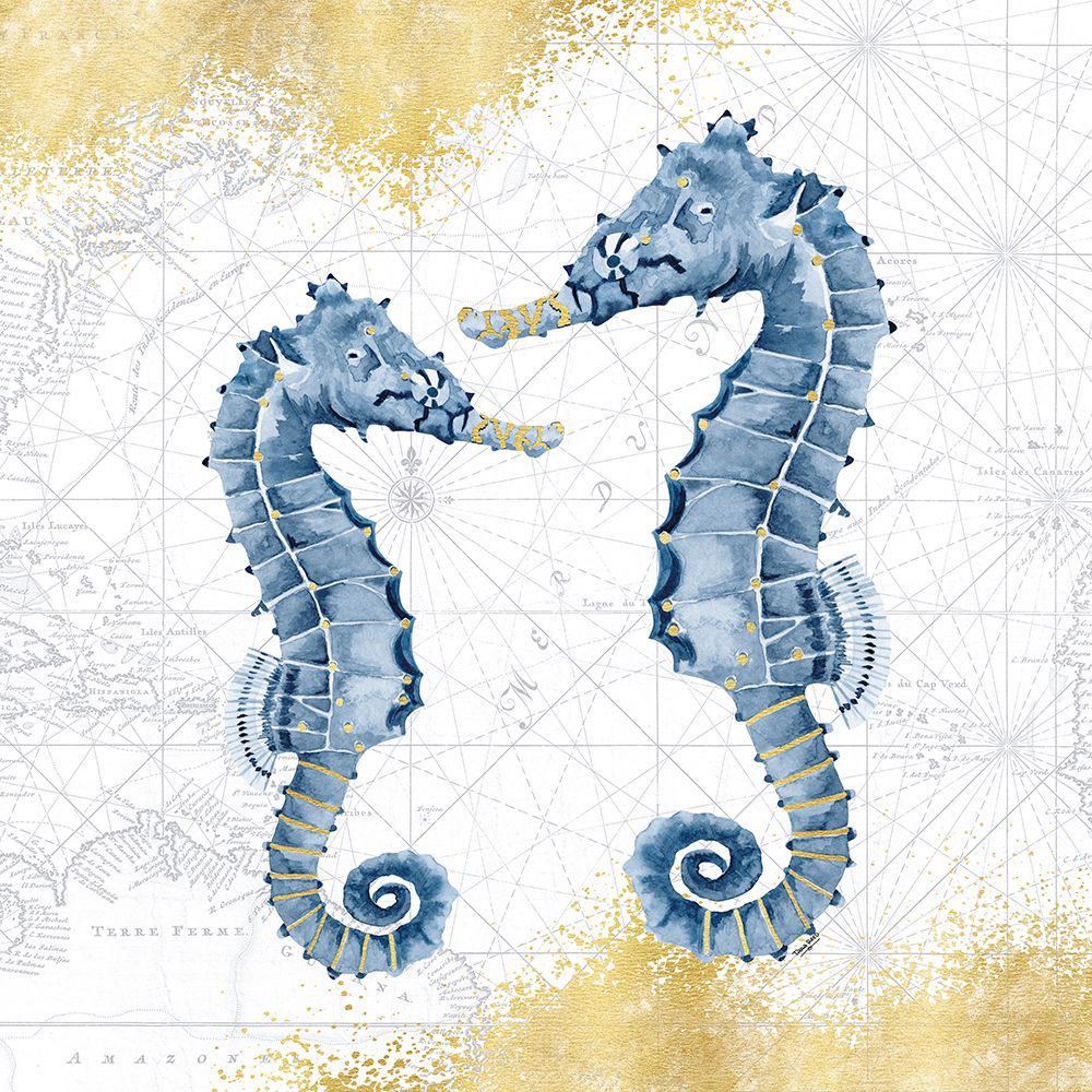 Deep  Blue Sea VIII White Gold art print by Tara Reed for $57.95 CAD
