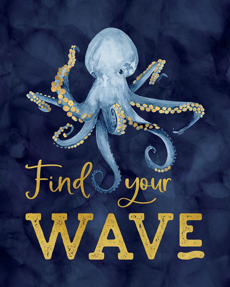 Deep  Blue Sea IX on Navy art print by Tara Reed for $57.95 CAD