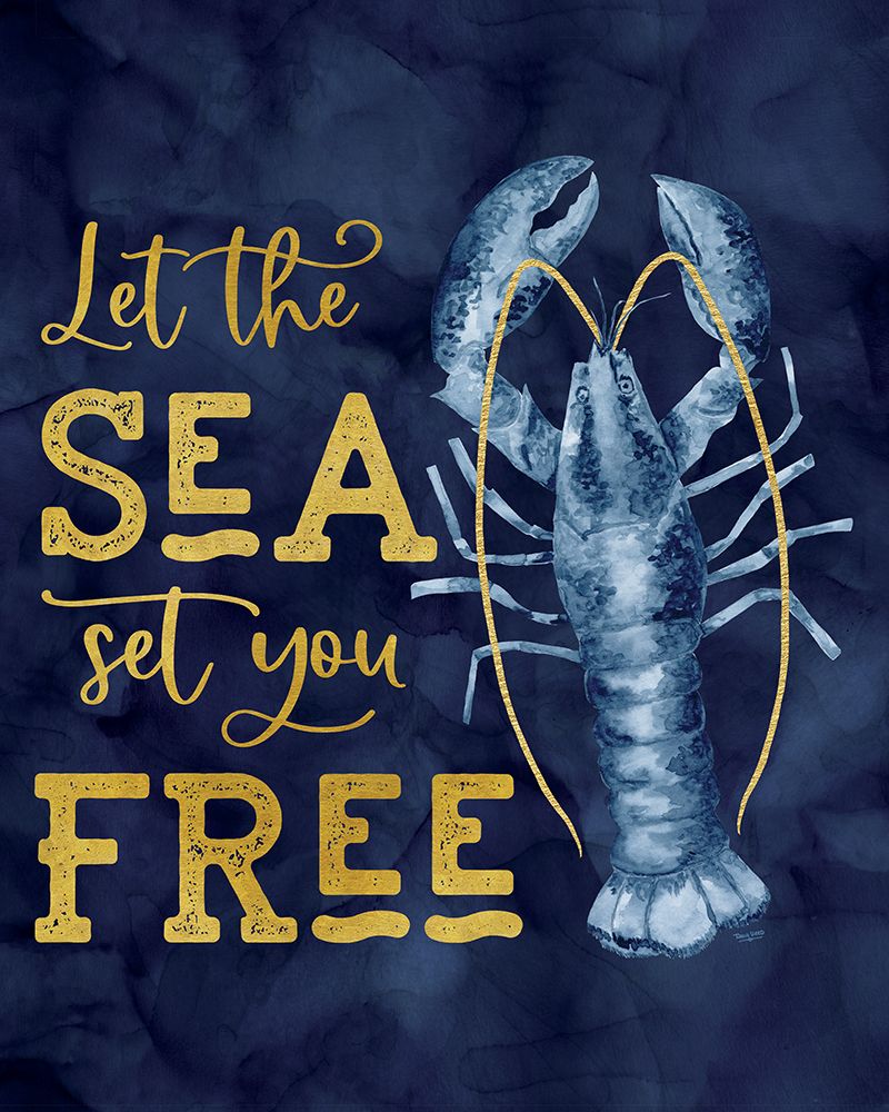 Deep  Blue Sea XIV on Gold art print by Tara Reed for $57.95 CAD