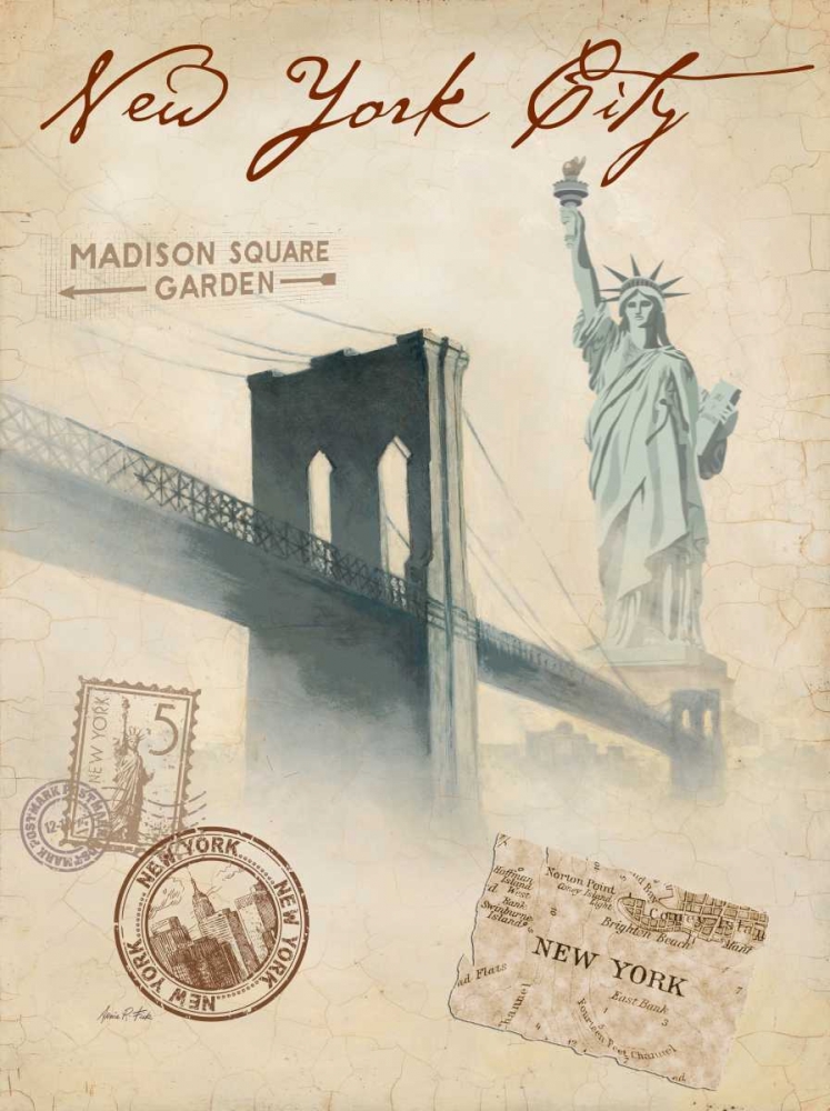 Bridge to NYC art print by Arnie FISK for $57.95 CAD