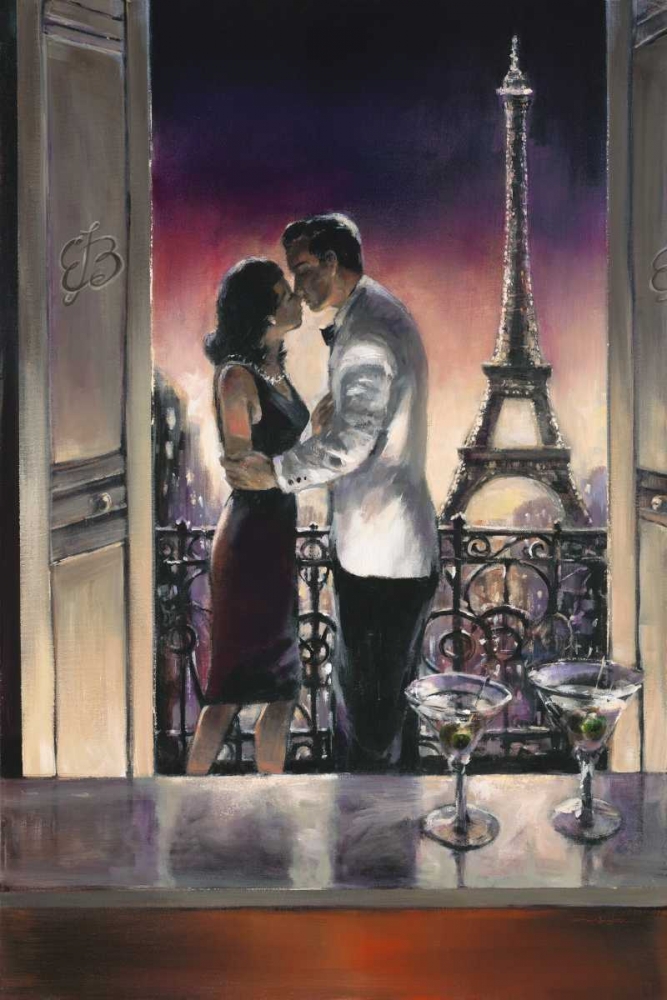 Paris Kiss art print by Brent Heighton for $57.95 CAD