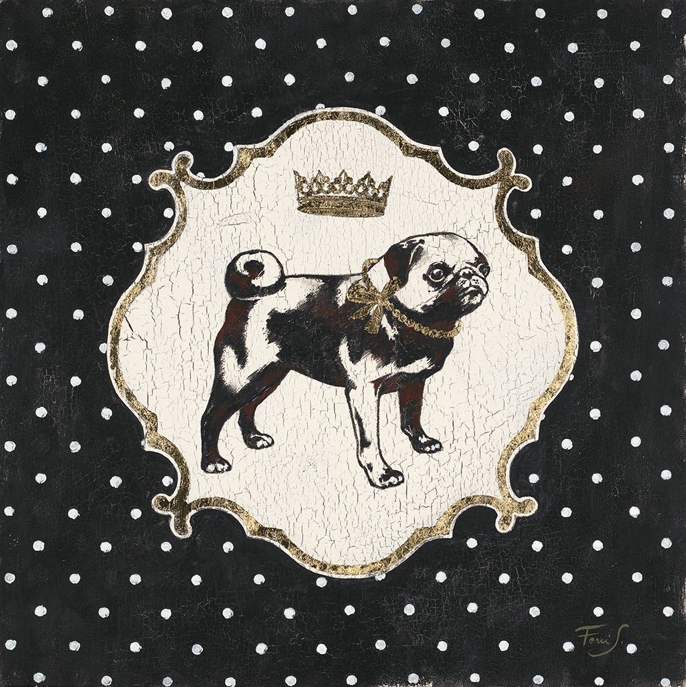 Polka Dot Pug art print by Stefania Ferri for $57.95 CAD