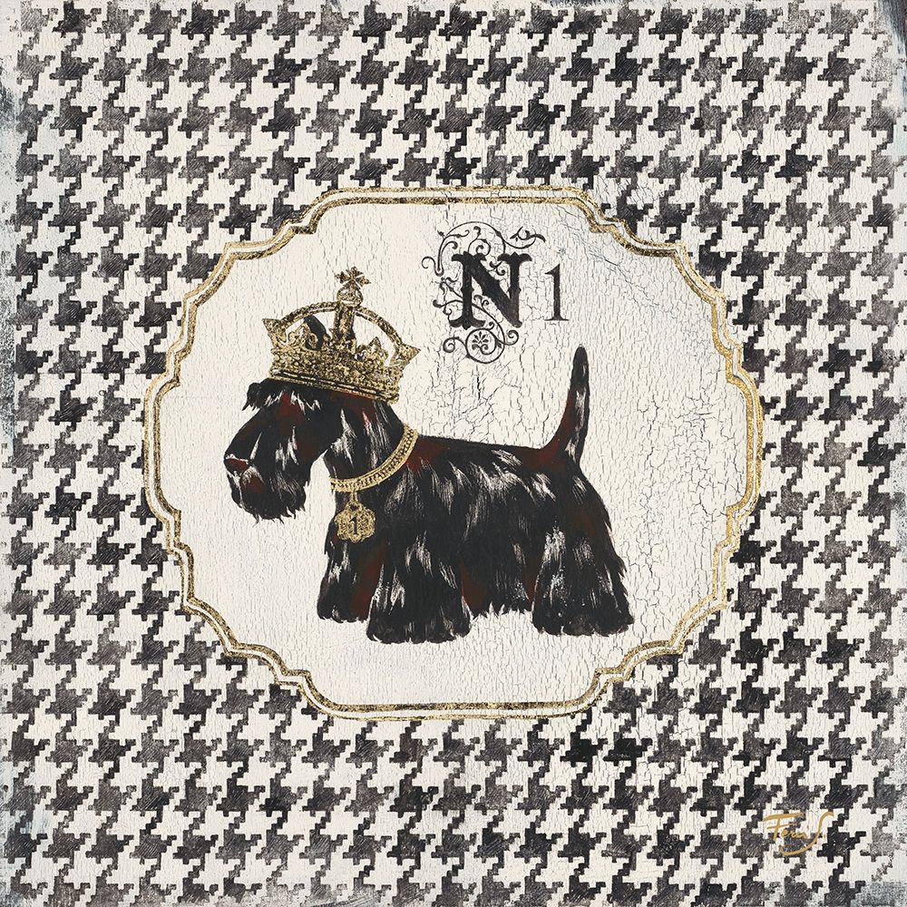 Hounds Tooth Scottie art print by Stefania Ferri for $57.95 CAD