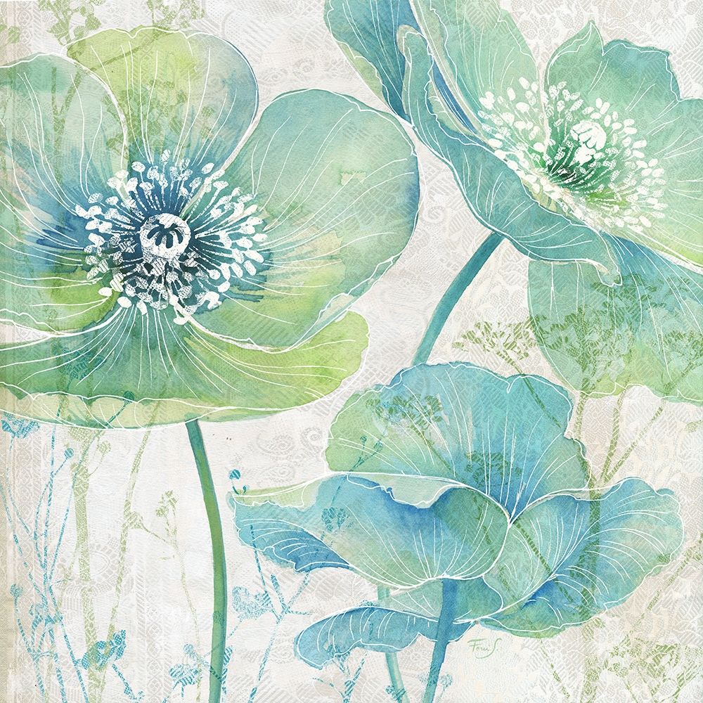 Garden Blue Floral 1 art print by Stefania Ferri for $57.95 CAD