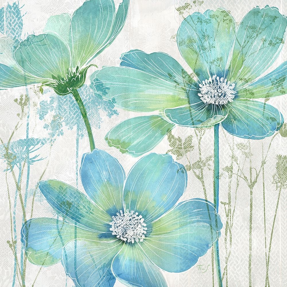 Garden Blue Floral 2 art print by Stefania Ferri for $57.95 CAD