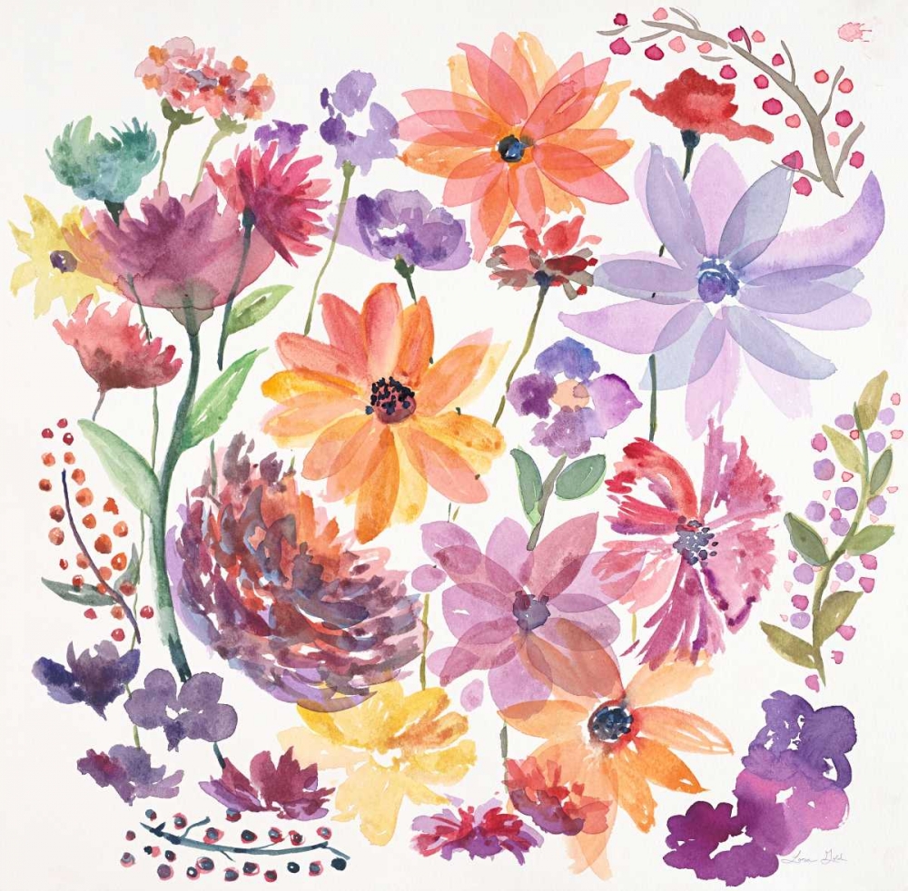 Happy Dancing Garden art print by Lora Gold for $57.95 CAD