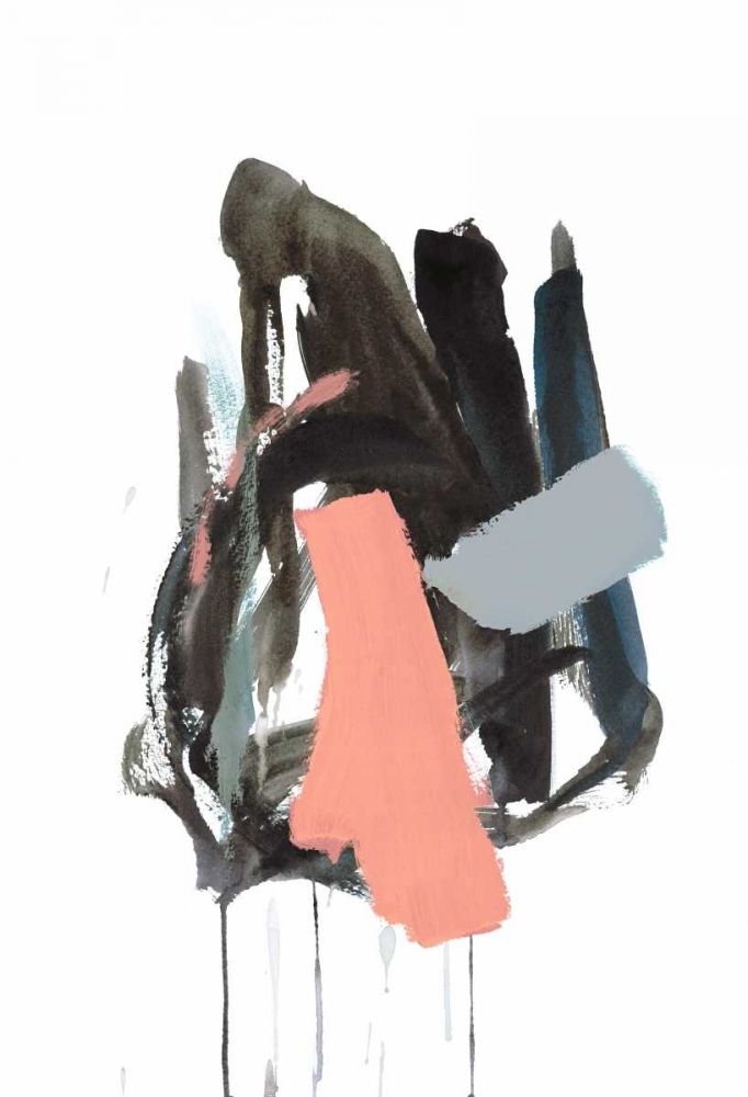 Gestural Brush, Coral art print by Lora Gold for $57.95 CAD
