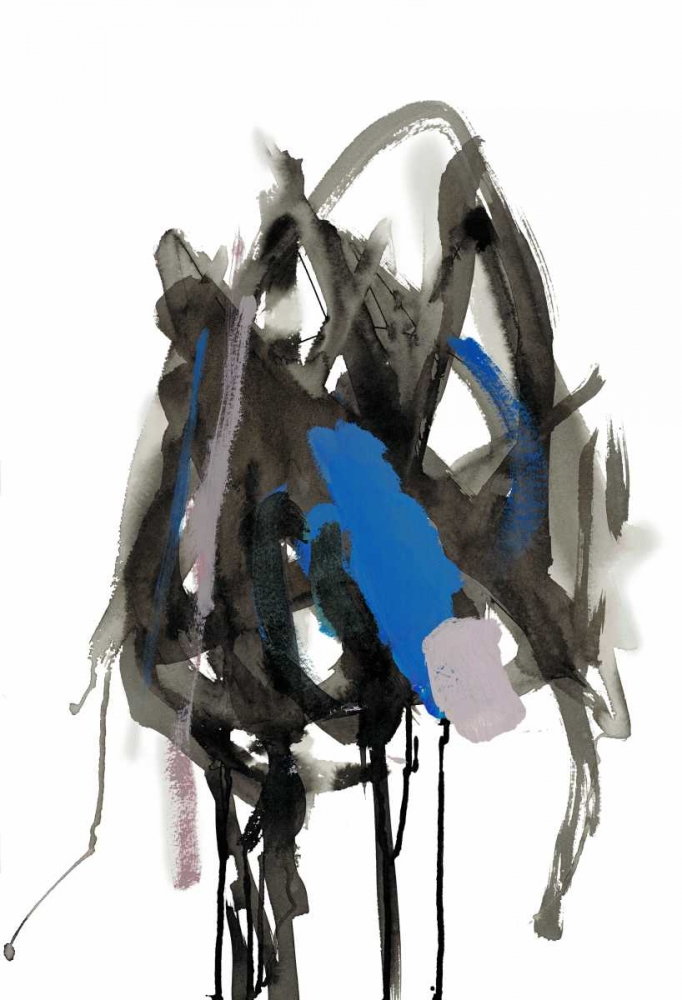 Gestural Brush, Blue art print by Lora Gold for $57.95 CAD