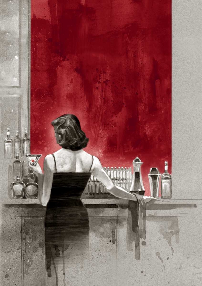 Evening Lounge Red Study art print by Brent Lynch for $57.95 CAD