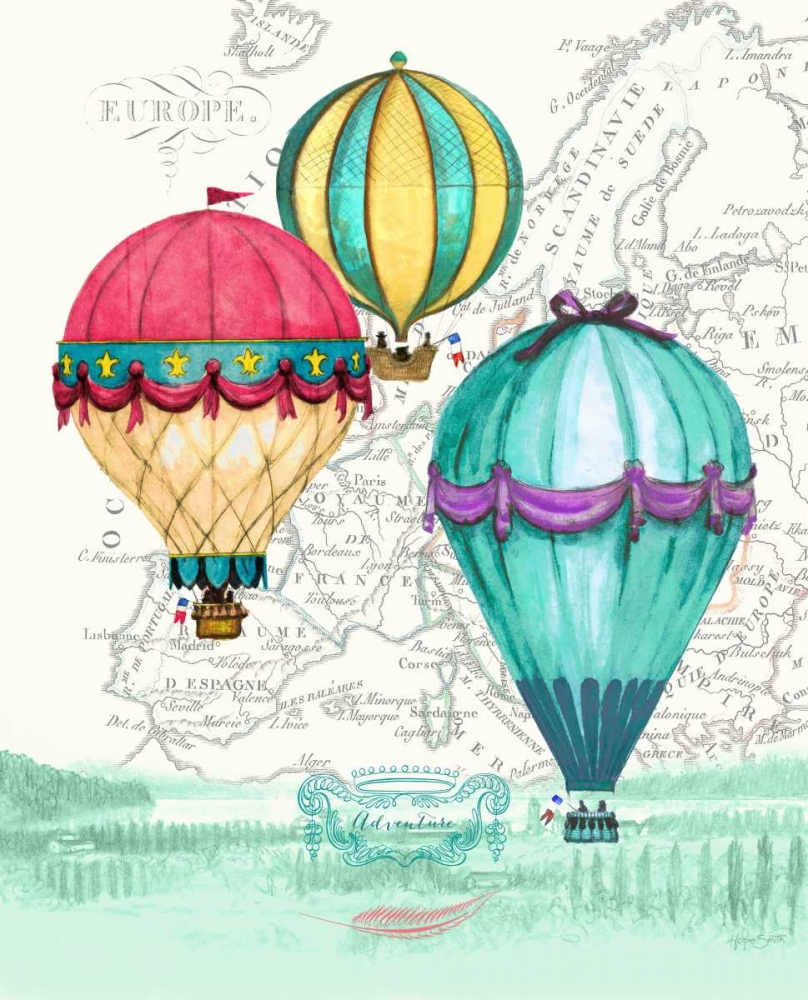 Vintage Air Balloon Adventure art print by Hope Smith for $57.95 CAD