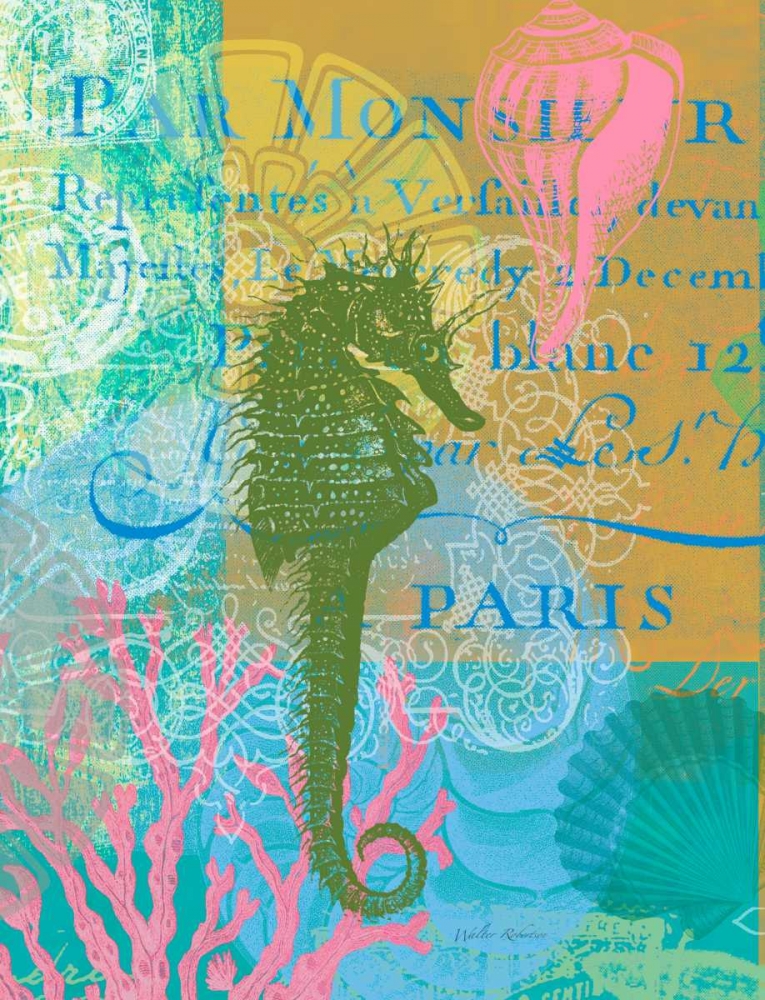 Script Seahorse art print by Walter Robertson for $57.95 CAD