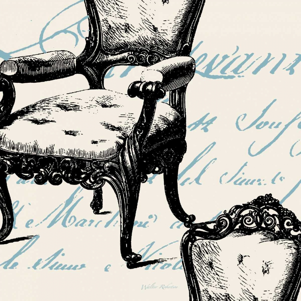 Script Tuft Chair art print by Walter Robertson for $57.95 CAD
