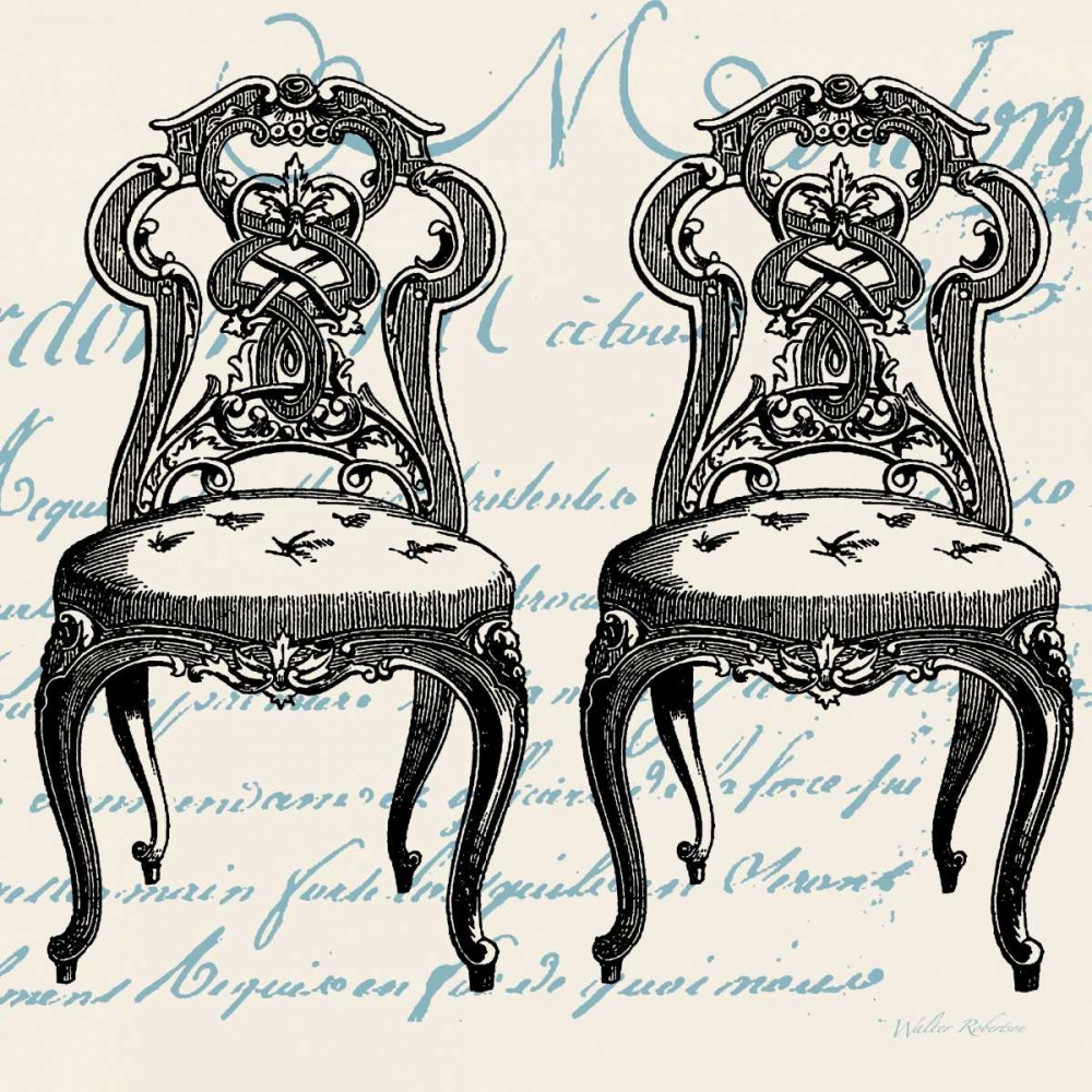 Script Chair Duo art print by Walter Robertson for $57.95 CAD