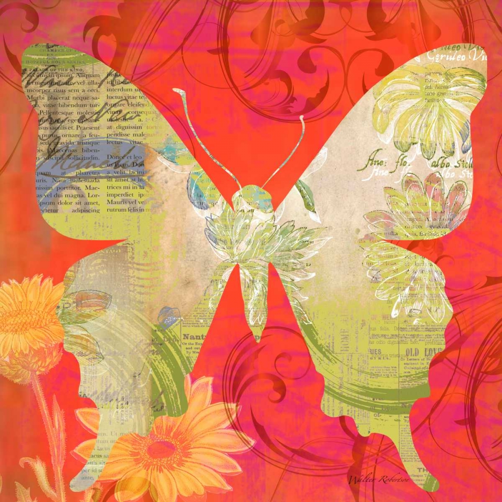 Red Pop Butterfly art print by Walter Robertson for $57.95 CAD