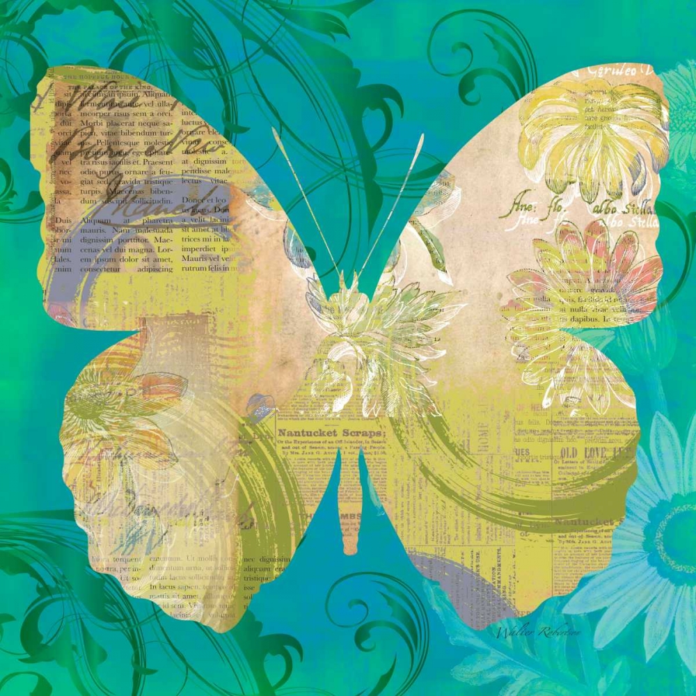 Blue Pop Butterfly art print by Walter Robertson for $57.95 CAD