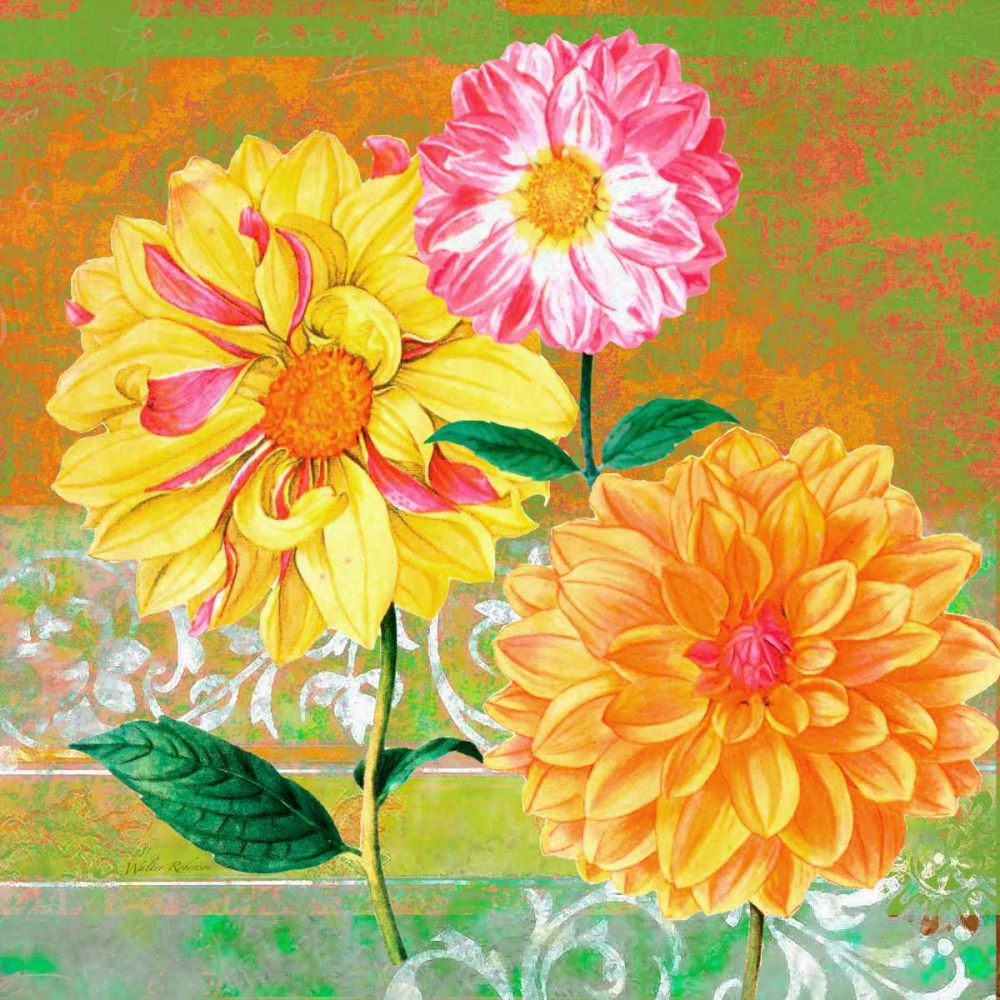 Fancy Flower Trio 1 art print by Walter Robertson for $57.95 CAD