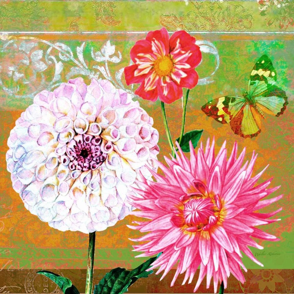 Fancy Flower Trio 2 art print by Walter Robertson for $57.95 CAD