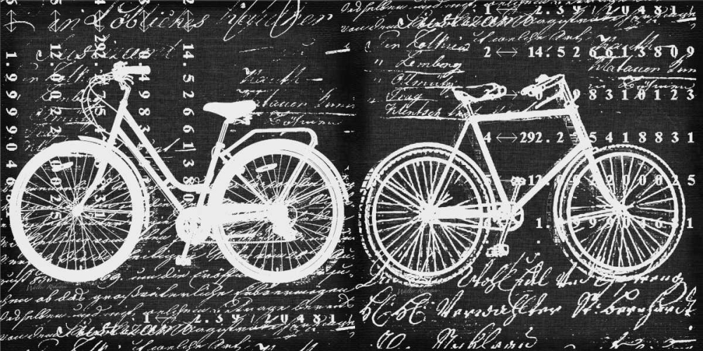 Script Bicycle art print by Walter Robertson for $57.95 CAD