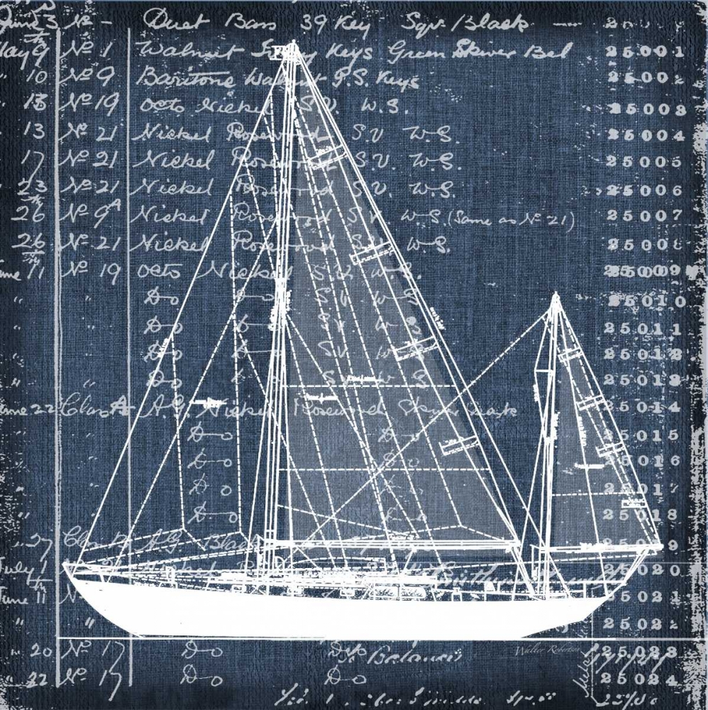 Schooner Blueprint 2 art print by Walter Robertson for $57.95 CAD