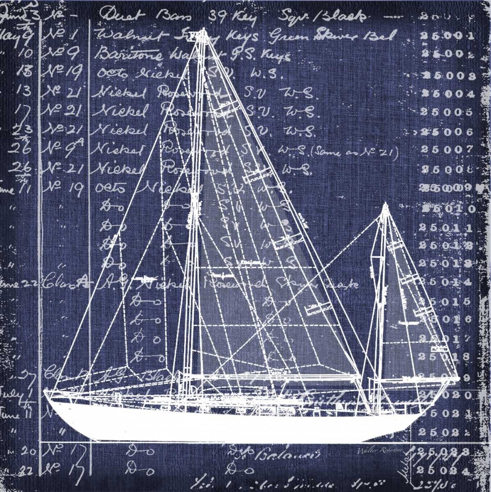 Schooner Blueprint 2 art print by Walter Robertson for $57.95 CAD