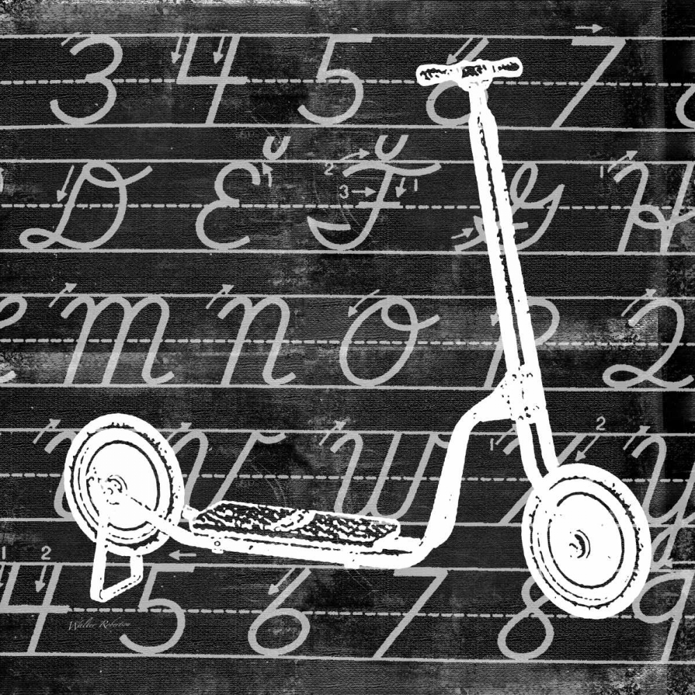 Blackboard Scooter art print by Walter Robertson for $57.95 CAD