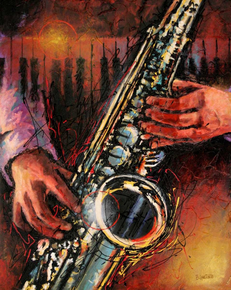 Blues Sax art print by Bruce Langton for $57.95 CAD