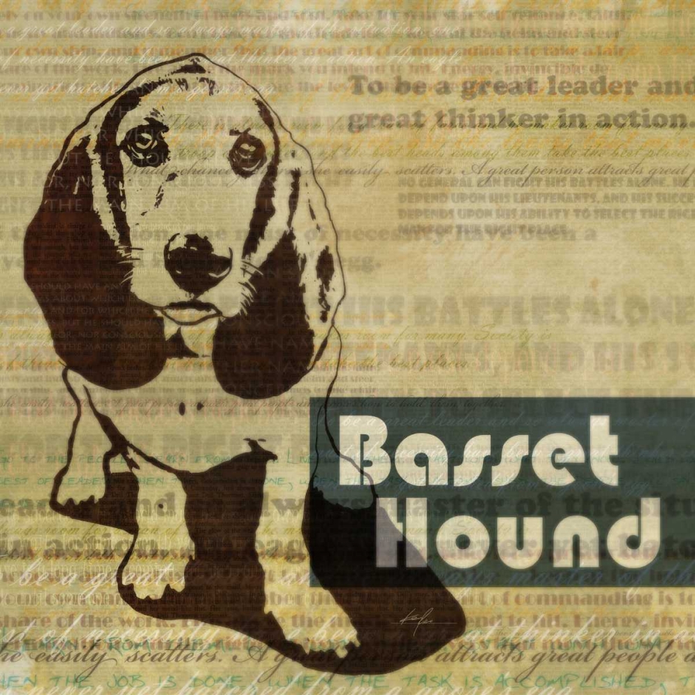 Bassett Hound Sketch art print by Ken Roko for $57.95 CAD