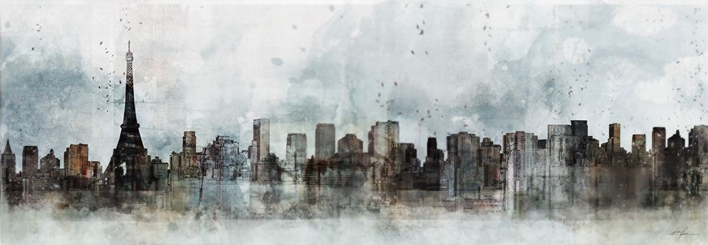 Modern Paris Skyline art print by Ken Roko for $57.95 CAD