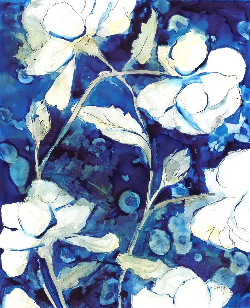 Rain Song Flowers in Royal 2 art print by Megan Swartz for $57.95 CAD