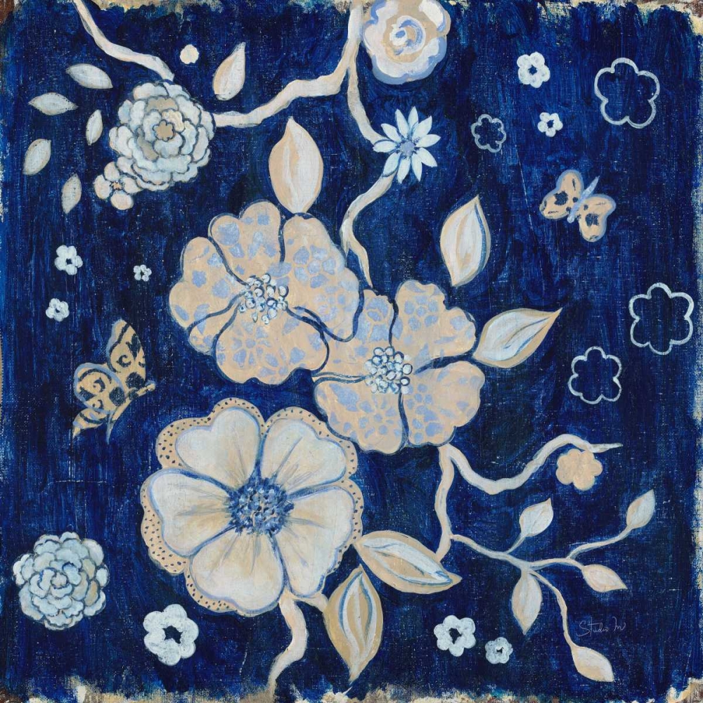 Blue Chinoserie Garden1 art print by Studio M for $57.95 CAD