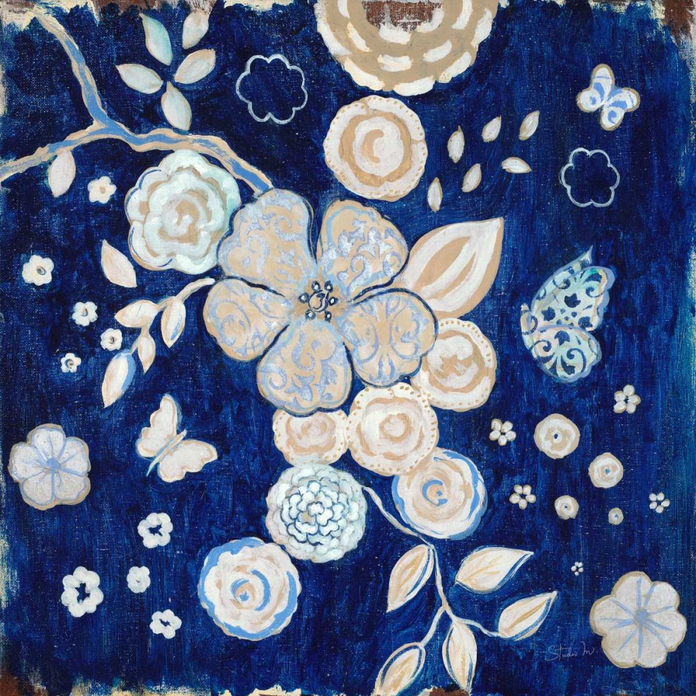 Blue Chinoserie Garden2 art print by Studio M for $57.95 CAD