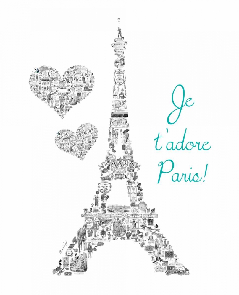 Je t adore Paris Vintage art print by Marion De Lauzun for $57.95 CAD