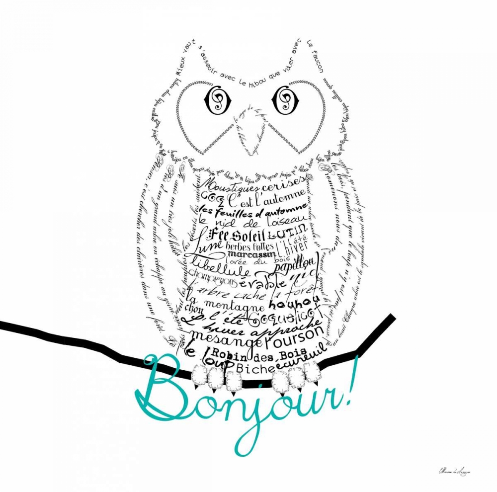 Bonjour Owl art print by Marion De Lauzun for $57.95 CAD