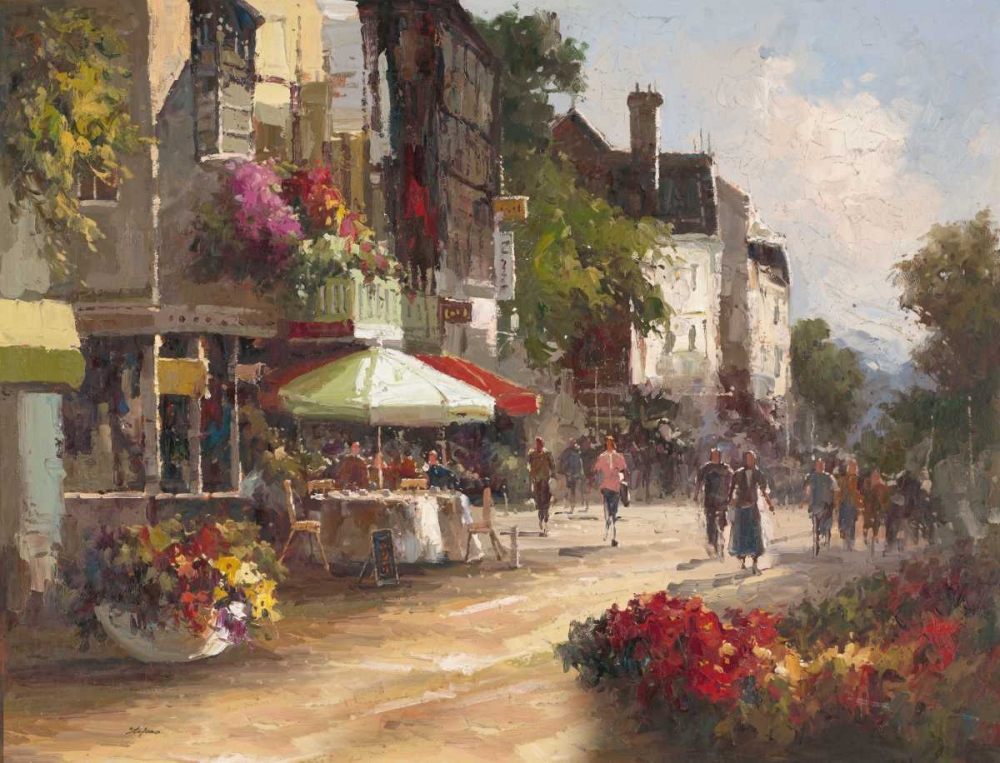 Street Side Cafe art print by Stefano for $57.95 CAD