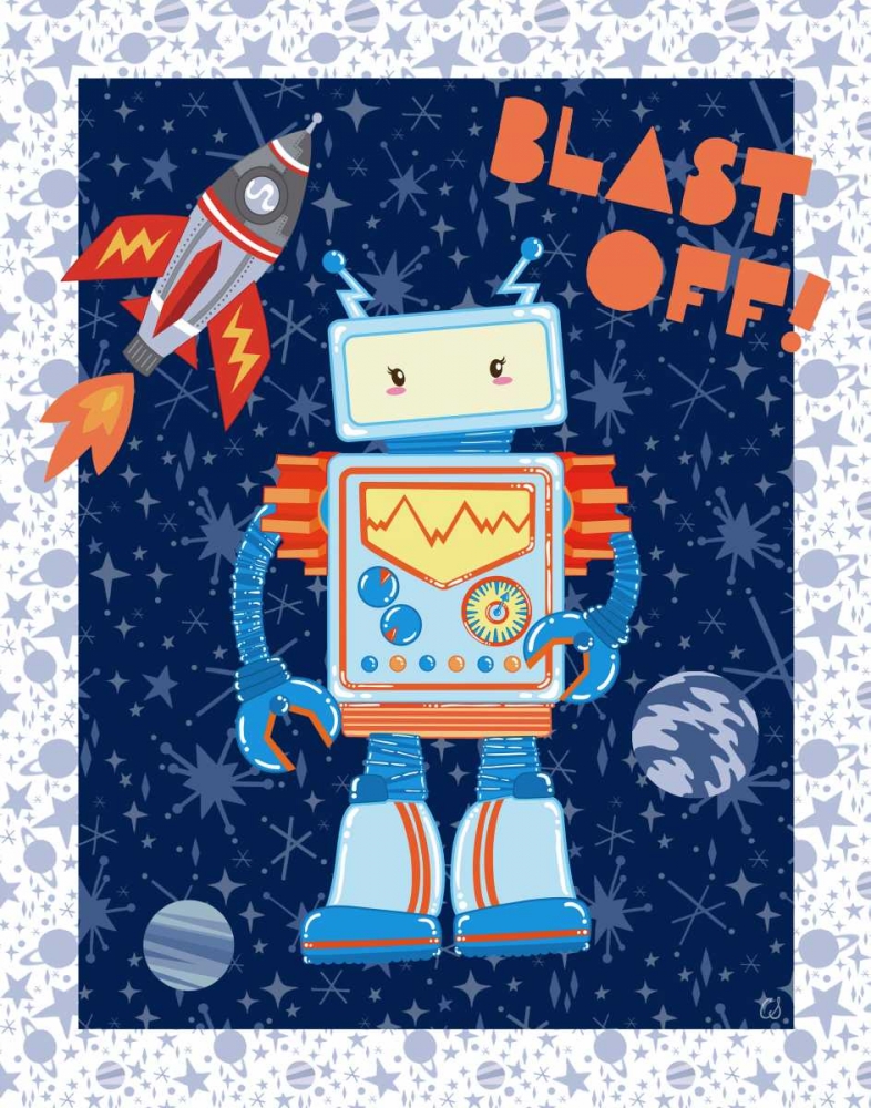 Blast Off Robot art print by Christina Skapriwsky for $57.95 CAD