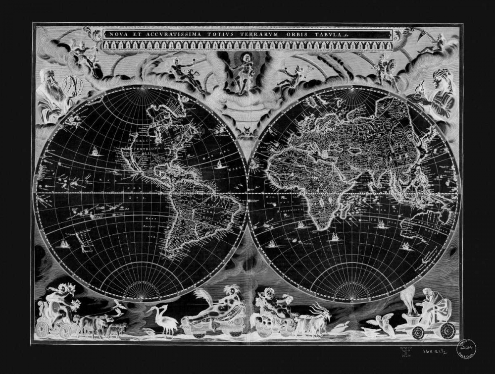 Antique World Map art print by Adam Shaw Cartography for $57.95 CAD